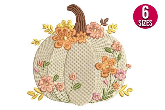 Floral Fall Pumpkin Embroidery Design Review for Small Business Use