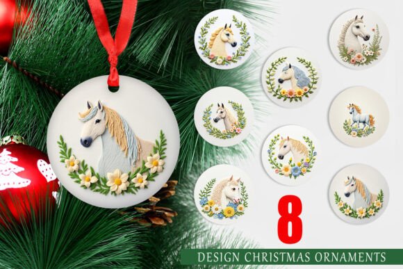 Ornament Horse Embroidery: A Festive Design for Holiday Creations