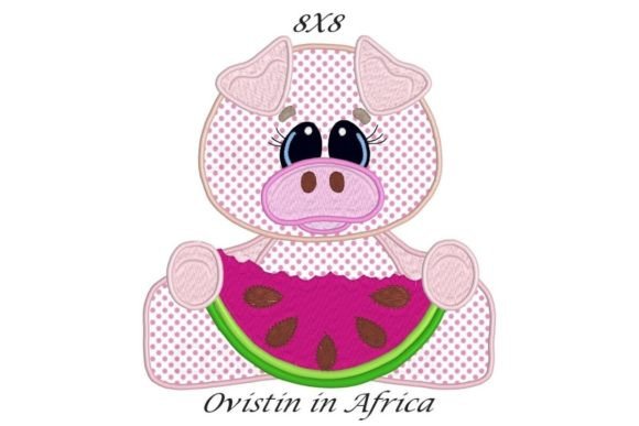 Piglet with Watermelon Slice Applique Embroidery Review