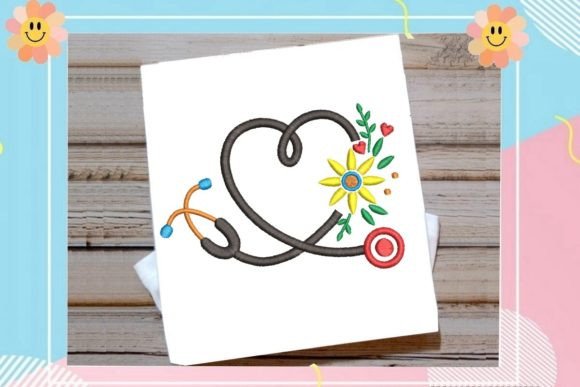 Stethoscope Heart with Flowers Embroidery Review